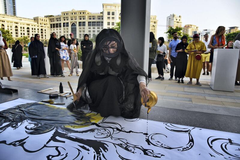 Dubai, UAE, 26 April 2019, Artist Shaikha Fahad Al Ketbi performs at the Jameel Arts Centre. Photos by Shruti Jain