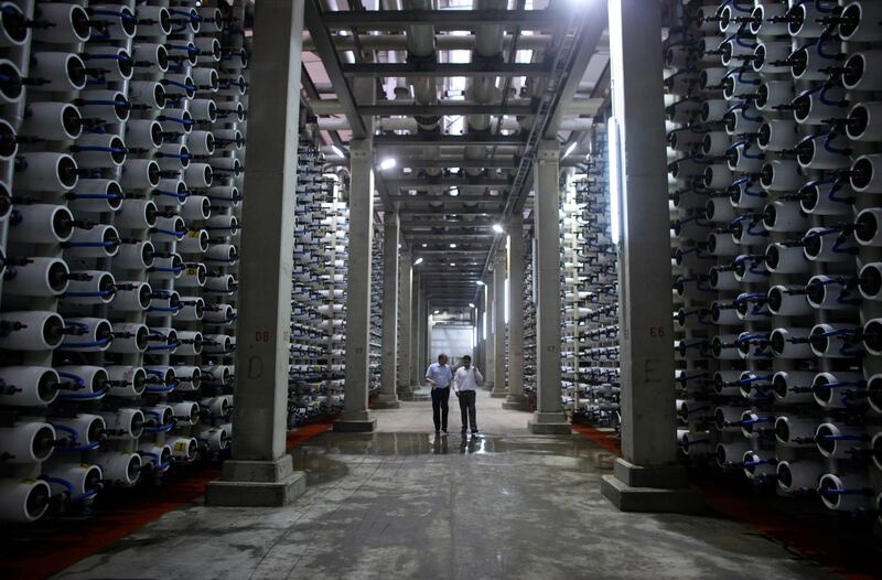 People tour a desalination plant during its inauguration in Hadera, Tel Aviv, on May 16, 2010. Israel is increasingly turning to desalination to tackle its water shortage. Reuters / Nir Elias