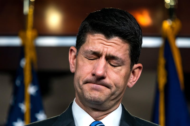 epaselect epa06745157 Republican Speaker of the House from Wisconsin Paul Ryan speaks at a press briefing in the US Capitol in Washington, DC, USA 17 May 2018. Ryan spoke about immigration and DACA, expressing surprise that the Senate failed to pass an immigration bill.  EPA/JIM LO SCALZO