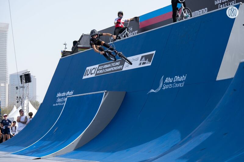 A rider performing stunts at the festival. 