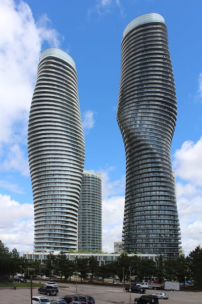 Absolute World Towers, Canada, are also known locally as 'Marilyn Monroe Towers'. Photo: Wikipedia