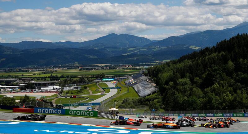 Lewis Hamilton leads the way at the Styrian Grand Prix. AP