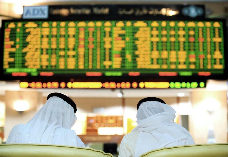 A number of companies listed on the Abu Dhabi bourse, above, have made stride in recent years in boosting their investor relations capacity. Ben Job / Reuters