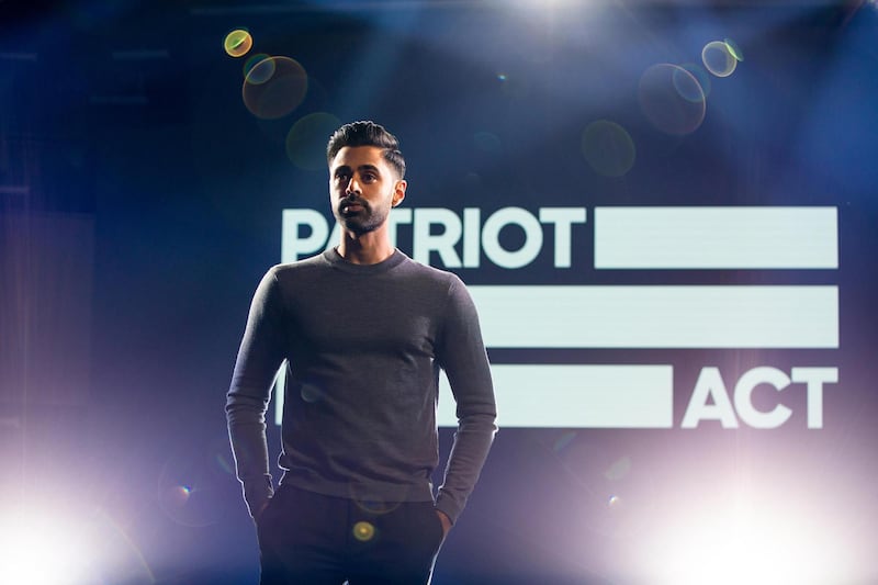 Hasan Minhaj in Patriot Act with Hasan Minhaj. Cara Howe/Netflix