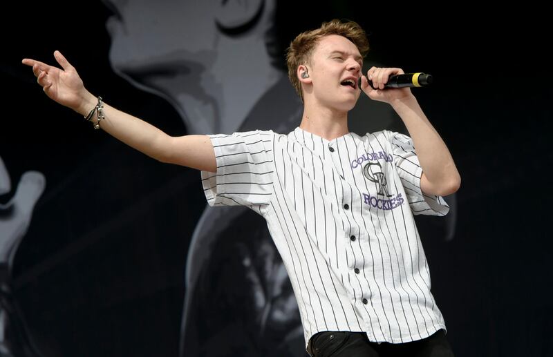 British singer Conor Maynard performs at the V Festival in Chelmsford, England, Saturday, Aug. 17, 2013. (Photo by Jonathan Short/Invision/AP) *** Local Caption ***  Britain V Festival 2013 - Chelmsford Day 1.JPEG-086b1.jpg