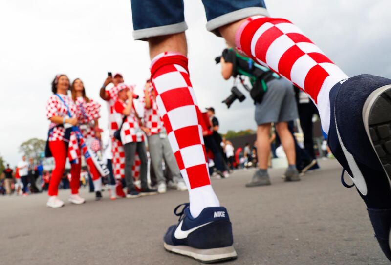 Supporters of Croatia arrive for the match. EPA