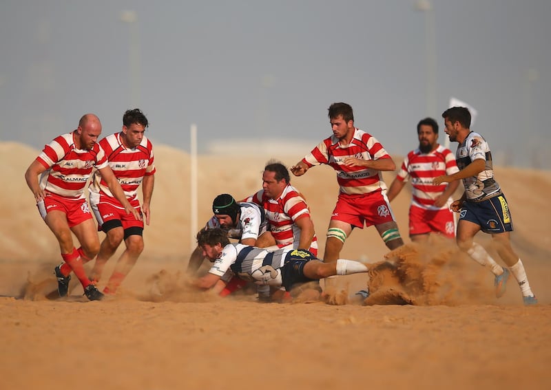 RAS AL KHAIMAH, UNITED ARAB EMIRATES - OCTOBER 21:  A general view of play during the Community League match between RAK Goats and Beaver Nomads at Bin Majid Beach Resort on October 21, 2016 in Ras Al Khaimah, United Arab Emirates.  (Photo by Francois Nel/Getty Images)