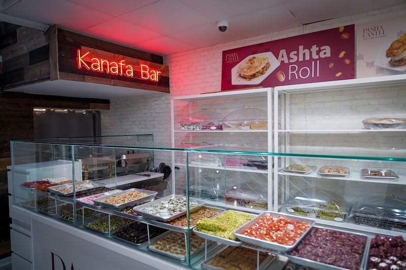 Pasha Castle offers a range of Middle Eastern desserts, including knafeh and ashta