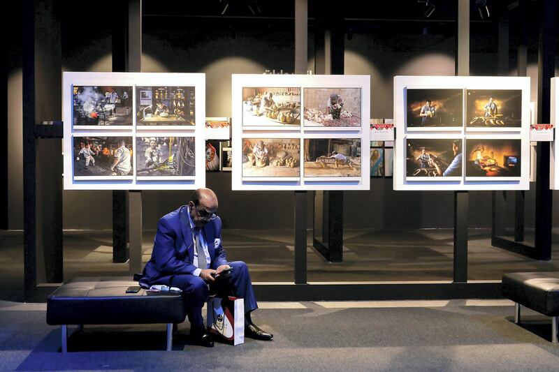 SHARJAH, UNITED ARAB EMIRATES , Feb 11 – Photographs on display by various photographers around the world at the Xposure International Photography Festival at Sharjah Expo Centre in Sharjah. (Pawan Singh / The National) For News/Online/Instagram/Arts&Life