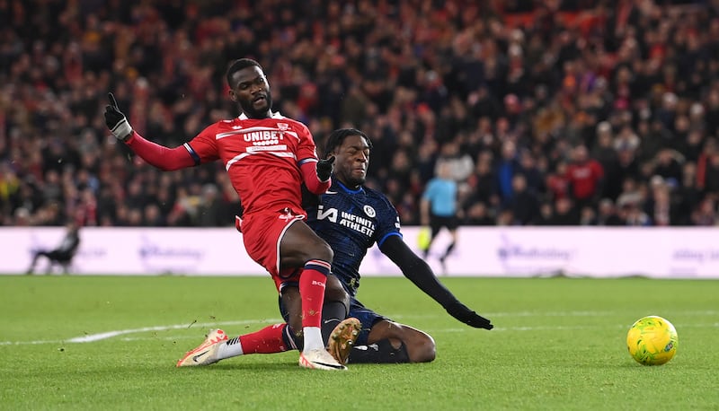 Boro’s top-scorer was gifted chance in opening minute courtesy of Colwill error but failed to connect with shot – and picked up injury from covering Disasi tackle. Tried to play on but soon limped. Getty Images