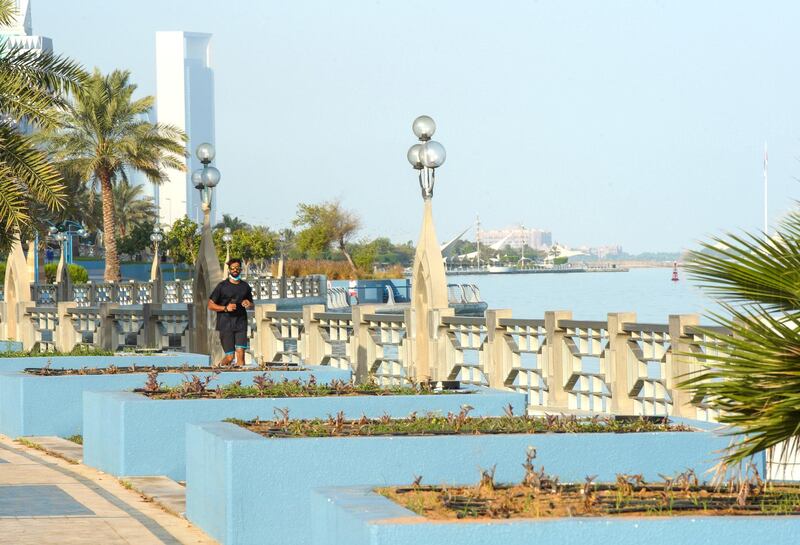 Abu Dhabi, United Arab Emirates, June 14, 2020.   
  Hazy morning at downtown Abu Dhabi. Victor Besa  / The National
Section:  weather
Reporter: