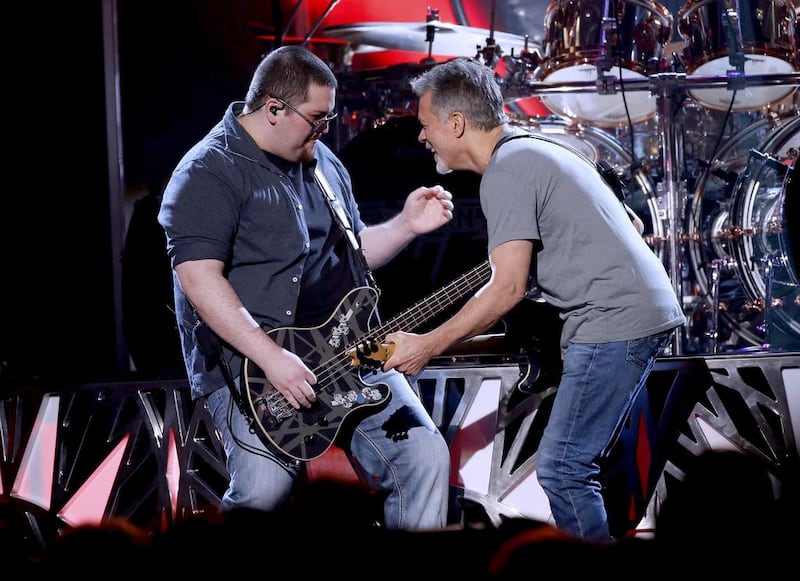 Wolfgang Van Halen performs Panama with his father Eddie Valen Halen. Reuters