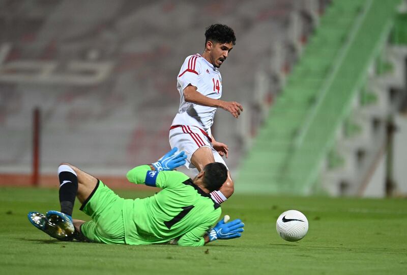 Dubai / Monday May 24, 2021: Our first national football team defeated its Jordanian counterpart by five goals to one goal in the international friendly match that took place today at Rashid Stadium at Al-Ahly Youth Club in Dubai in the final rehearsal for Al-Abyad in preparation for the joint Asian qualifiers for the 2022 World Cup Finals and Cup Finals Asia 2023, which will be held in the country from the third of next June. Courtesy UAE FA