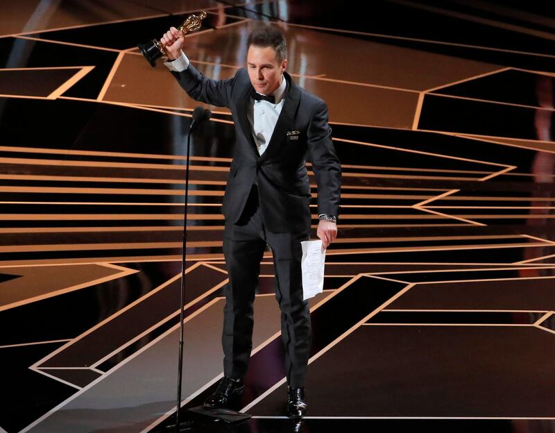Sam Rockwell wins Best Supporting Actor Oscar for Three Billboards Outside Ebbing, Missouri. Lucas Jackson / Reuters