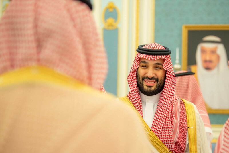 Crown Prince Mohammed bin Salman, Prime Minister of Saudi Arabia, receives Ramadan greetings and congratulations from the Grand Mufti Sheikh Abdulaziz Al Sheikh, princes, scholars, ministers and citizens at Al Yamamah Palace in Riyadh. All photos: SPA