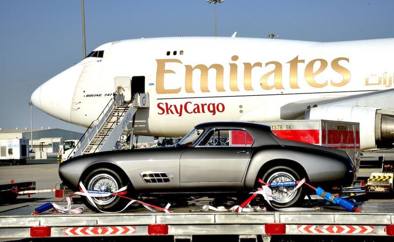 Emirates Skywheels transports Classic Ferraris for Gulf Concours. Photo courtesy Emirates Group  