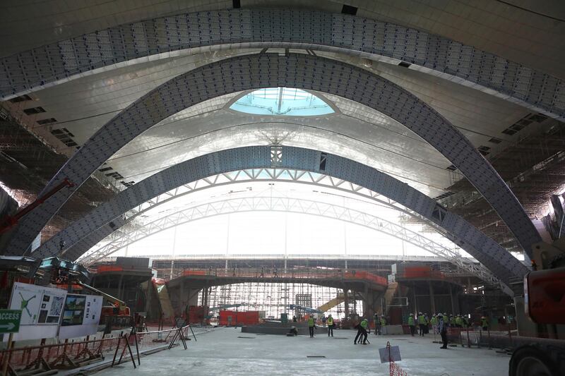 At 180 metres long, 52 metres high and weighing 1,000 metric tons, the terminal will also have the world’s longest indoor arch. Natalie Naccache / Bloomberg