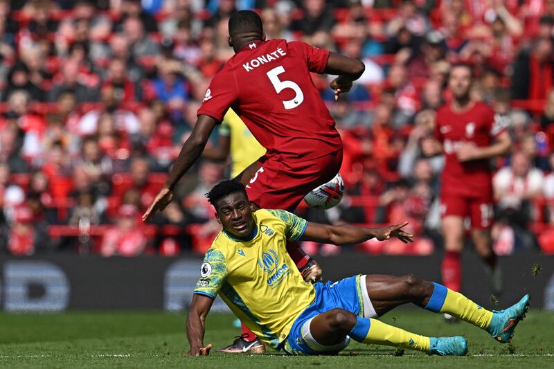 Taiwo Awoniyi – 7. Put in a good defensive header to clear the lines in the seventh minute. Began the move that led to Forest opener by laying the ball off to Gibbs-White. His impressive hold-up play was crucial to bringing his teammates into the game, and also helping to relieve pressure. AFP