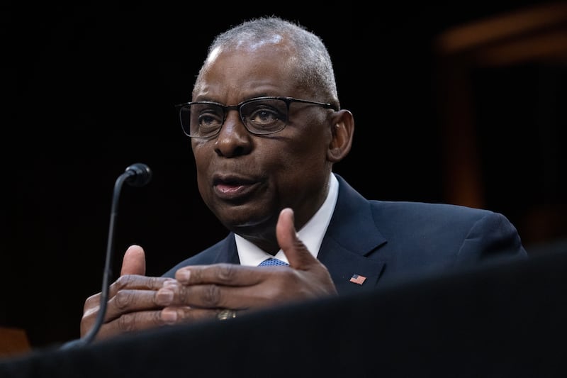 US Defence Secretary Lloyd Austin appears before the Senate Armed Services Committee on Tuesday. EPA