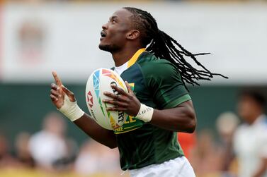 Seabelo Senatla of South Africa made a winning return to sevens in Dubai. Getty Images
