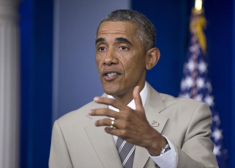 President Barack Obama speaks to the press about Iraq. Mr Obama has admitted he does not have a clear strategy to defeat ISIL. (AP Photo/Manuel Balce Ceneta)