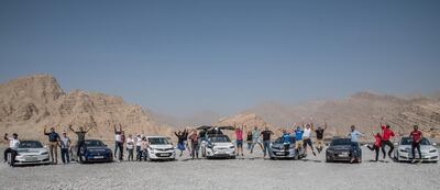 Some of the cars and participants from the 2018 EVRT Middle East. Global EVRT