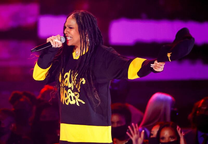 Monie Love performs during the BET Awards. Reuters