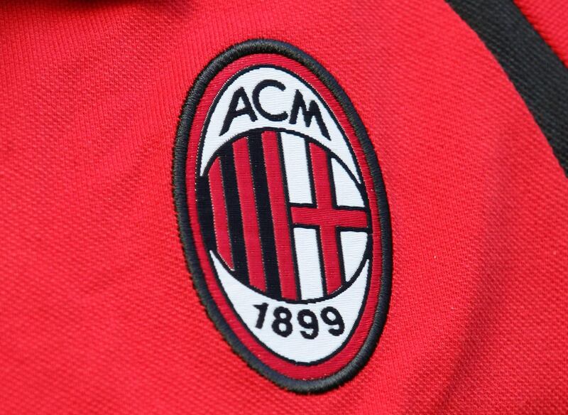 (FILES) A file photo taken on September 10, 2006 shows the AC Milan' logo before their Serie A football match AC Milan vs Lazio, in Milan.  AC Milan, qualified for the Europa League, has been excluded from European competitions for the 2019/2020 season for non-compliance with the rules of financial fair play, announced the Court of Arbitration for Sport (CAS) on June 28, 2019, in Lausanne. The club, fifth in the Italian league, was qualified for the group phase of the Europa League (C3). He was pinned in April for failing to meet the financial balance required by UEFA over the past three years. / AFP / PACO SERINELLI
