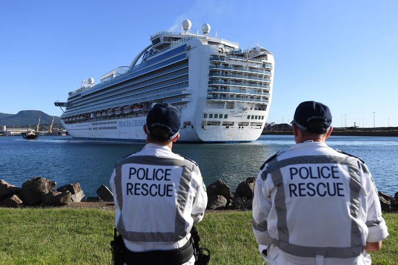 The Ruby Princess, with only crew onboard, docks at Port Kembla, Wollongong, Australia. A criminal investigation will be launched into how cruise line operator Carnival Australia was allowed to disembark Ruby Princess passengers in Sydney, resulting in several deaths and COVID-19 outbreaks throughout the country.  EPA