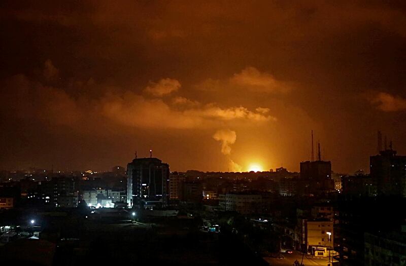 Smoke rises after an Israeli airstrike in Gaza City. EPA