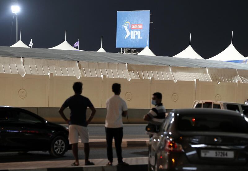 Sharjah, United Arab Emirates - Reporter: Paul Radley. Sport. People who wait outside Sharjah cricket stadium to try and get ball hit from the IPL. Monday, October 26th, 2020. Sharjah. Chris Whiteoak / The National