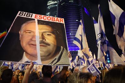 Israelis protest against Prime Minister Benjamin Netanyahu's controversial legal overhaul. AFP