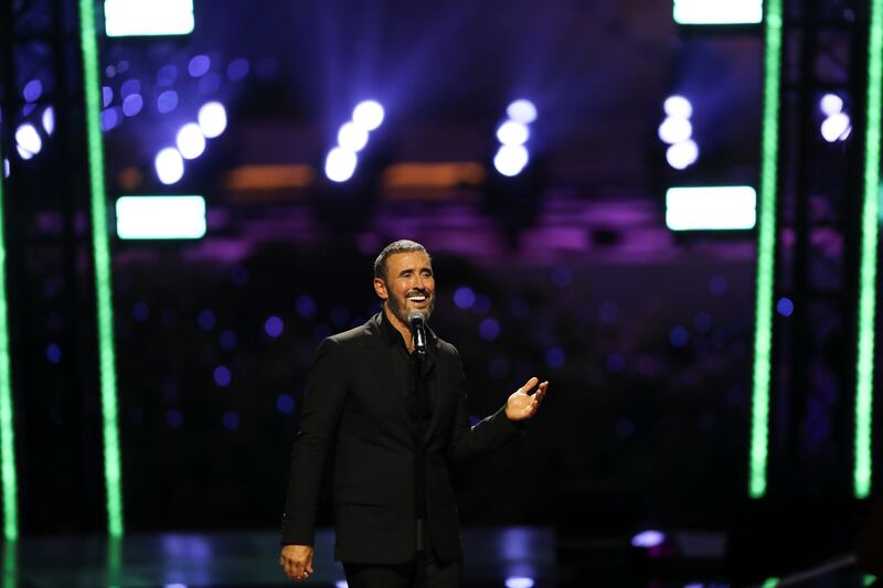 Singer Kadim Al Sahir performs during the opening of the Infinite Nights series at Expo 2020 Dubai on October 15. Reuters