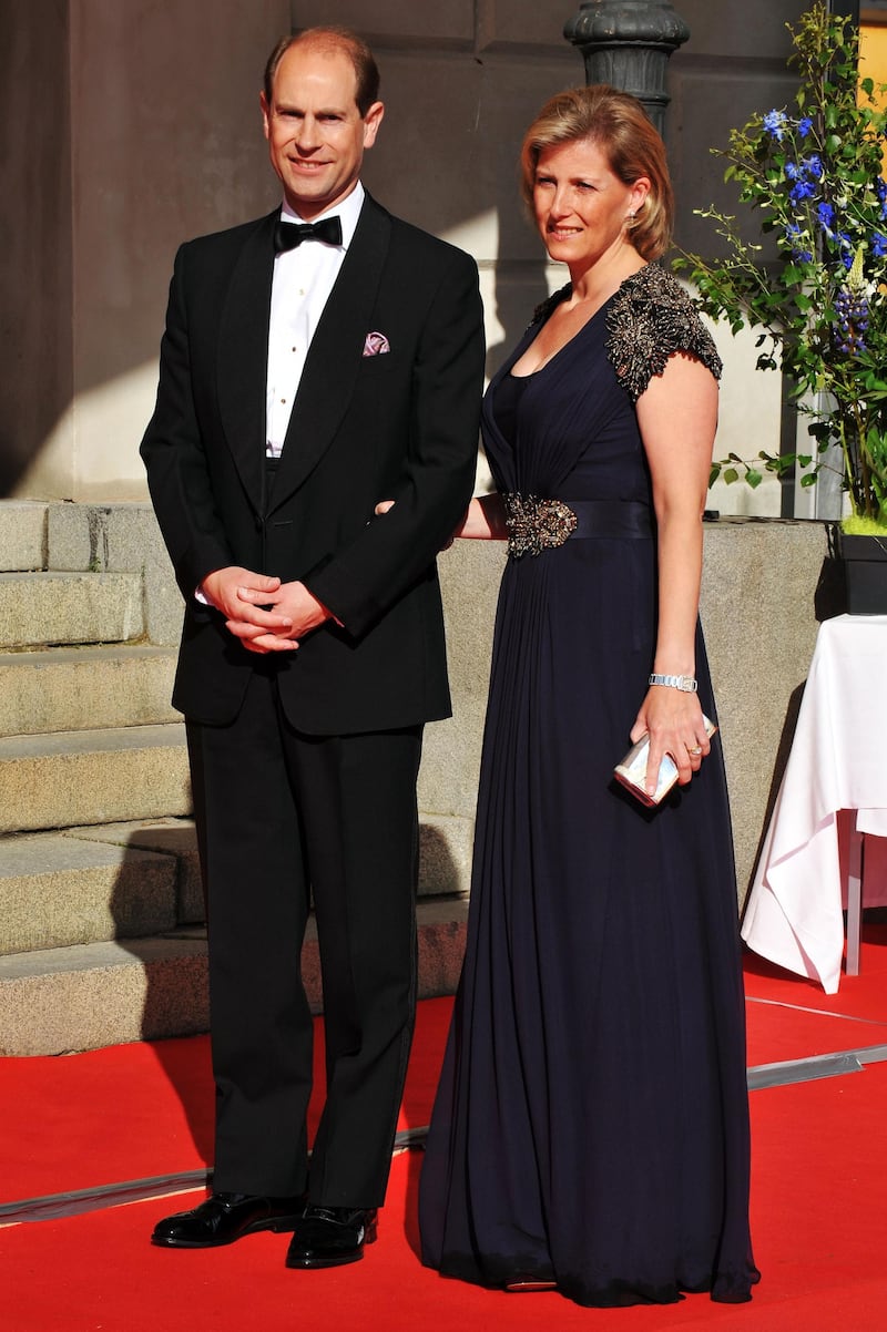 STOCKHOLM, SWEDEN - JUNE 18:  Prince Edward, The Earl of Wessex and Sophie, the Countess of Wessex attend the Government Pre-Wedding Dinner for Crown Princess Victoria of Sweden and Daniel Westling at The Eric Ericson Hall on June 18, 2010 in Stockholm, Sweden.  (Photo by Pascal Le Segretain/Getty Images)