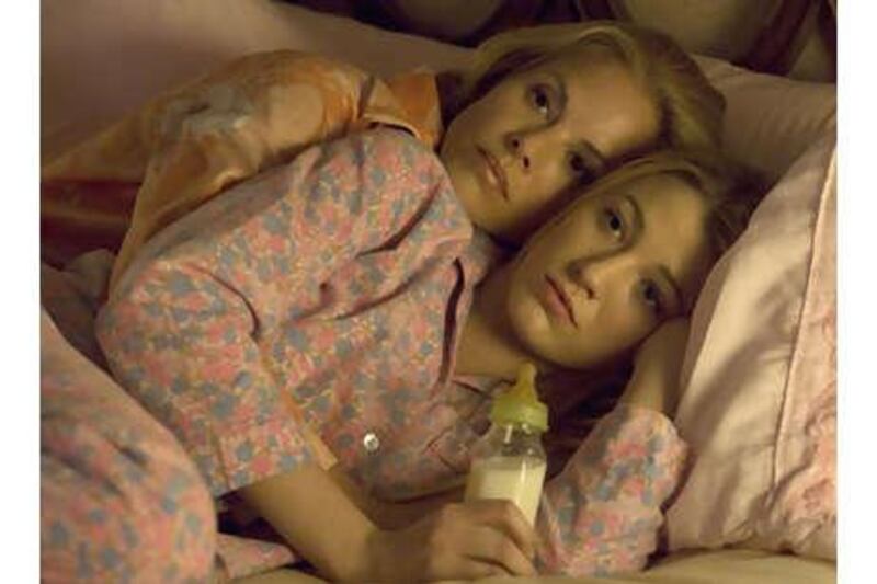 Maria Bello, left, gives a strong performance as Suky in The Private Lives of Pippa Lee, playing the amphetamine-addicted mother of Pippa Lee, played by Blake Lively, right, as a teenager and Robin Wright as an adult.