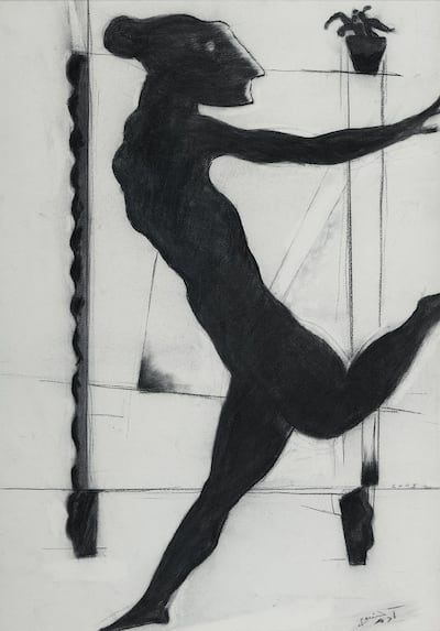 Adam Henein's charcoal drawing – here, 'Untitled', al-Harraneya, 2005 – will be published for the first time in Misk's new Art Library book on the Egyptian sculptor. Collection of the Adam Henein Museum, al-Harraneya / Courtesy George Fakhry