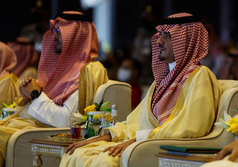 Saudi Interior Minister Abdulaziz bin Saud bin Nayef watches security forces training before the annual pilgrimage. Reuters