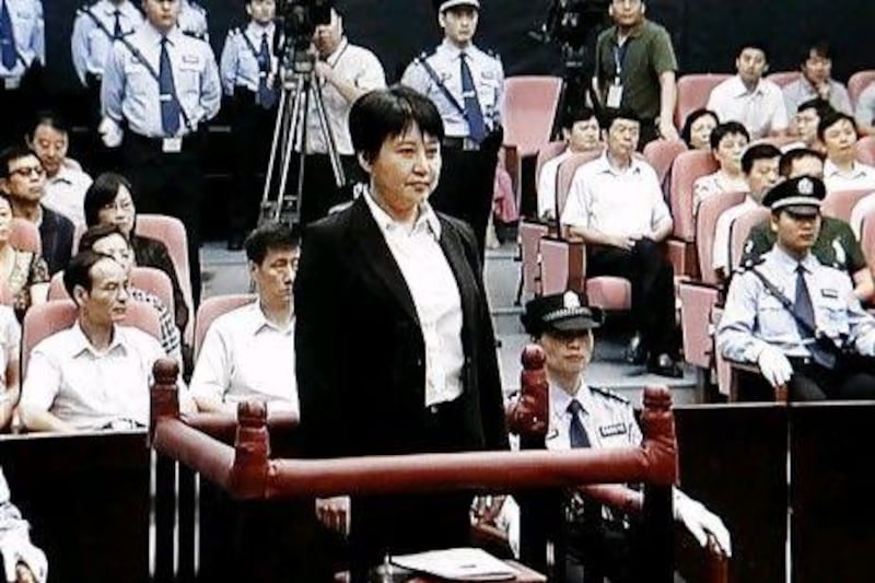 Gu Kailai at trial in Hefei on Thursday.