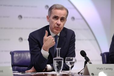Governor Mark Carney during the Bank of England's Monetary Policy Report news conference in the City of London, Britain, on January 30, 2020. Jonathan Brady/Pool via REUTERS