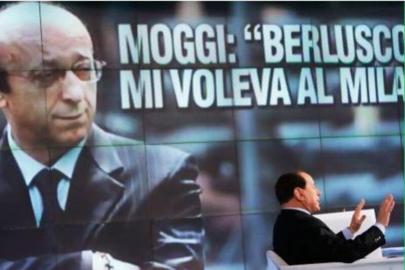 Several Italian football clubs were at the centre of a scandal, famously called Calciopoli, in 2006. Chiefly among them were Juventus, whose general manager Luciano Moggi, left, was charged with corruption, and AC Milan, whose president is Silvio Berlusconi, the former Italian prime minister. Andreas Solaro / AFP