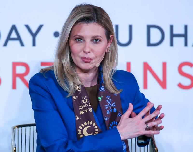 Olena Zelenska, first lady of Ukraine, at the the Forbes 30/50 Summit in Abu Dhabi. Victor Besa / The National