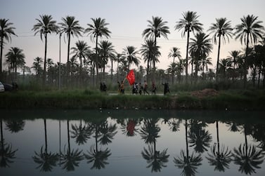 Shiite pilgrims arrive Karbala, Iraq, for the Arbaeen ritual. AP