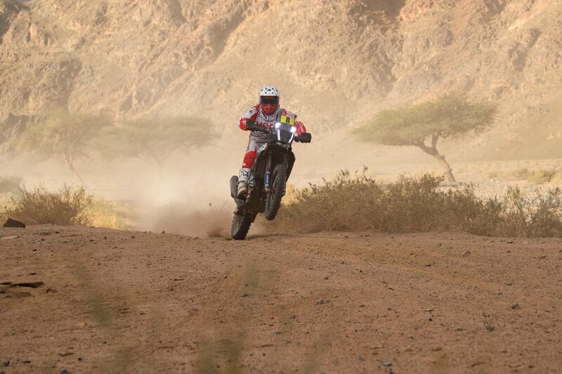 Hero Motosports Team Rally's Paulo Goncalves during Stage 4 on the 2020 Dakar Rally between Neom and Al Ula in Saudi Arabia. EPA