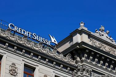 The logo of Swiss bank Credit Suisse at its headquarters in Zurich. The lender will take a $4.7bn hit from the failure US hedge fund Archegos. Reuters