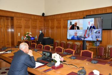 Arab League Chief Ahmed Abul Gheit chaired an urgent virtual meeting of Arab foreign ministers in the Egyptian capital Cairo. AFP