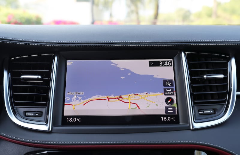 Navigation system on the dashboard.
