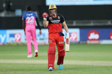AB de Villiers powered Royal Challengers Bangalore to victory over Rajasthan Royals in Dubai. Sportzpics for BCCI