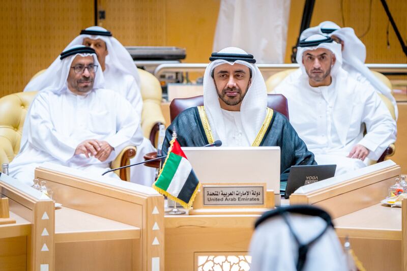 Sheikh Abdullah bin Zayed, UAE Minister of Foreign Affairs and International Co-operation, attends the GCC-Russia dialogue in Riyadh. Wam