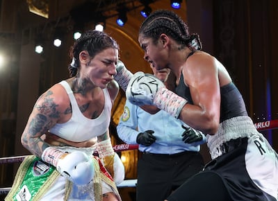 Knocked out by a sudden left hook by Julissa Guzman in a fight last June, Ramla Ali sought a rematch, above, five months later in Monaco. Matchroom Boxing via Getty Images