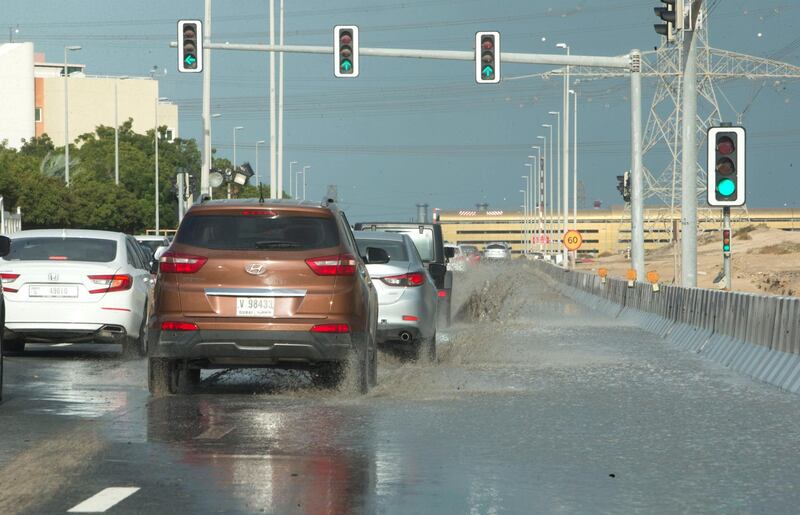 Dubai, United Arab Emirates - Water flooding at Discover Gardens.  Ruel Pableo for The National